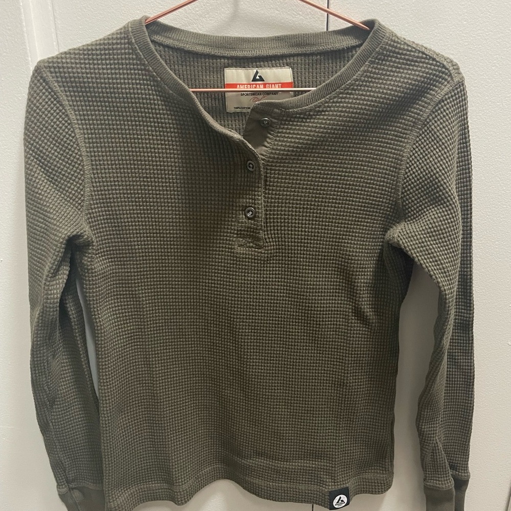 American Giant women’s Olive Long Sleeve Henley